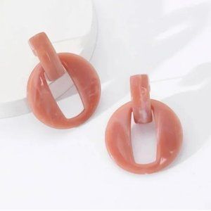 Acrylic Blush Pink Hoop Earrings